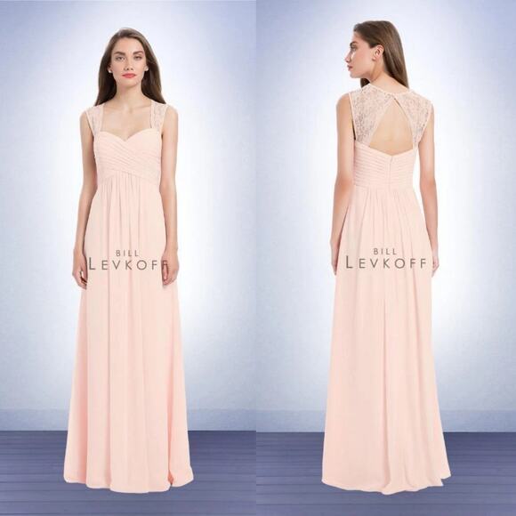 Bill Levkoff 1173 Formal Sleeveless Dress Gown Chiffon Pink Plus Size 20 - Picture 1 of 8